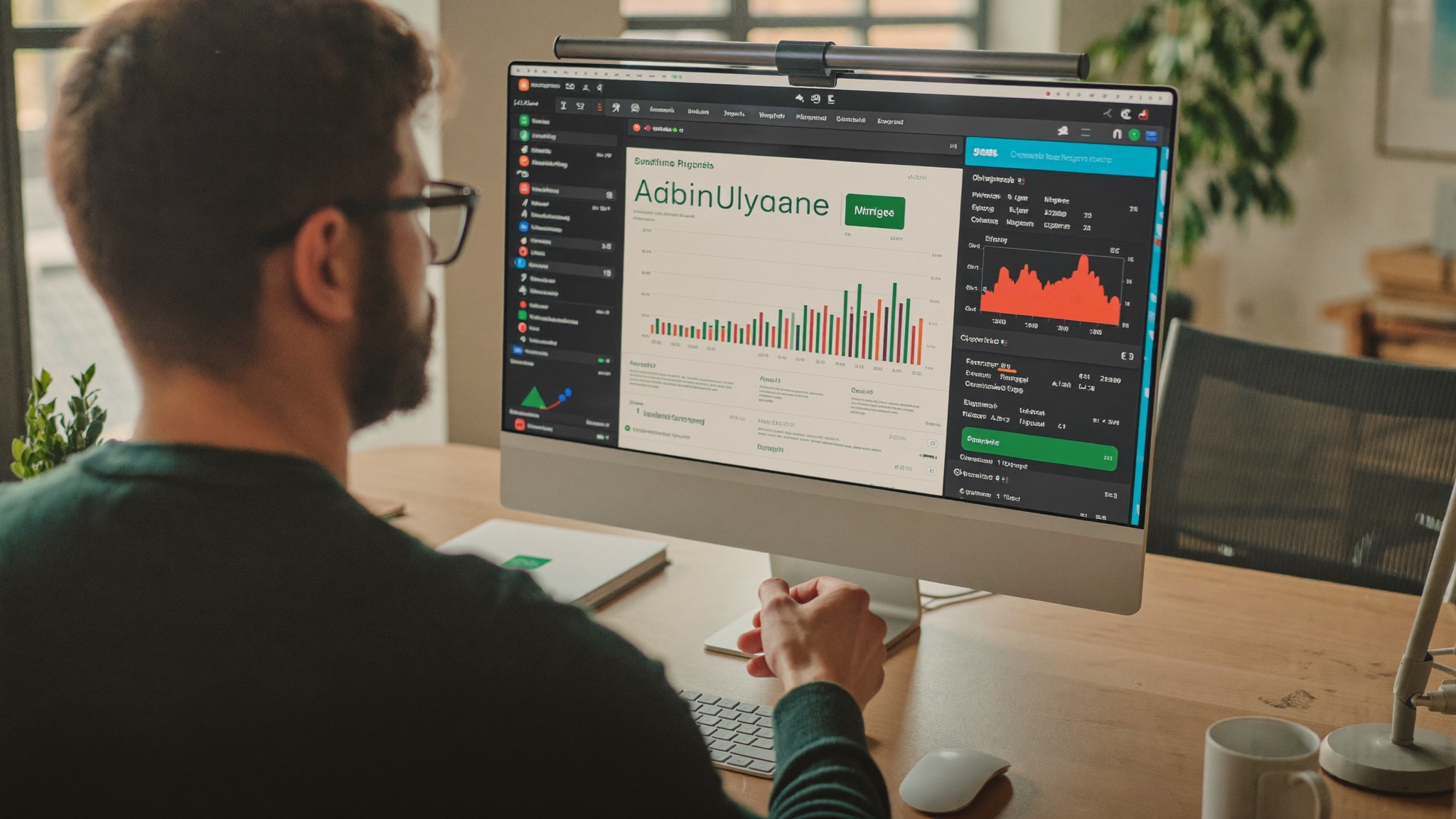 Google-Ads-Konto mit Gebotsstrategien und Conversion-Daten auf einem Dashboard analysieren